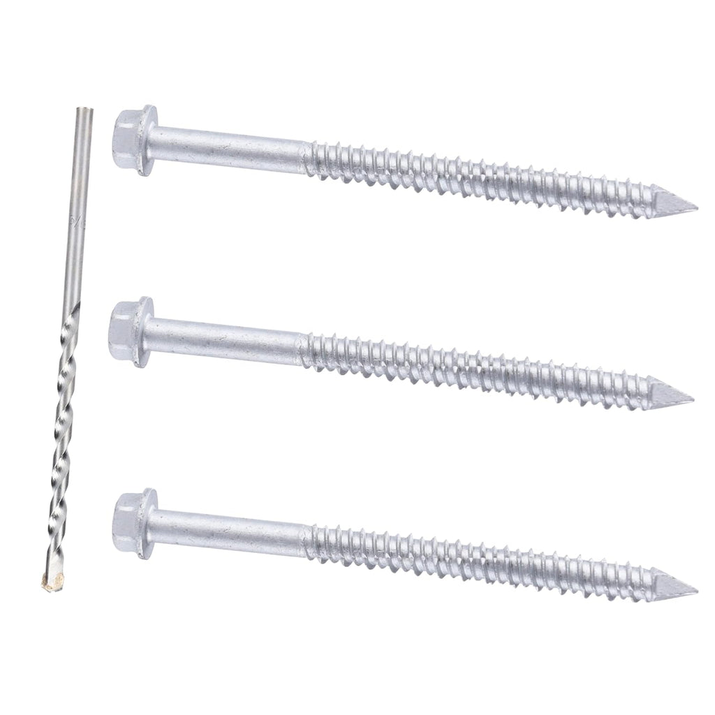 1/4 x 3-1/4" 410 Stainless Steel Hex Head Tapcon Concrete Screw Anchor, for Anchoring to Masonry, Block or Brick