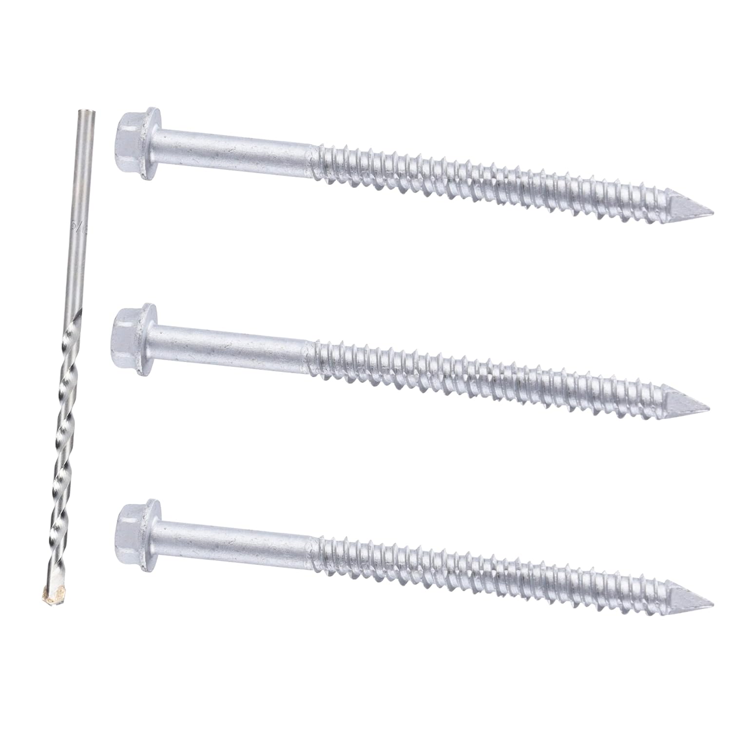 1/4 x 3-1/4" 410 Stainless Steel Hex Head Tapcon Concrete Screw Anchor, for Anchoring to Masonry, Block or Brick