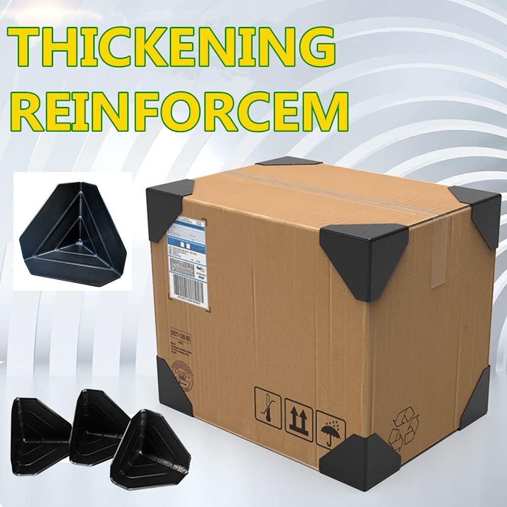 [80 Pack] Shipping Box Corner Protectors Plastic Packaging Edge Protectors, Carton Packing Corner Guard Frame Corner
