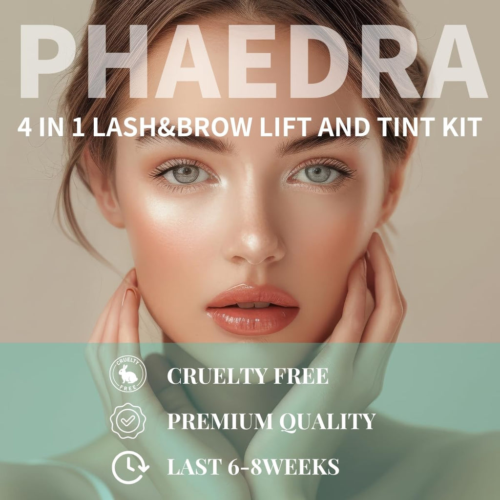 Lash Lift and Brow Lamination Kit Black Color, Professional 4 in1 Lash and Brow Perm Kit, 6-8 Weeks Long-lasting