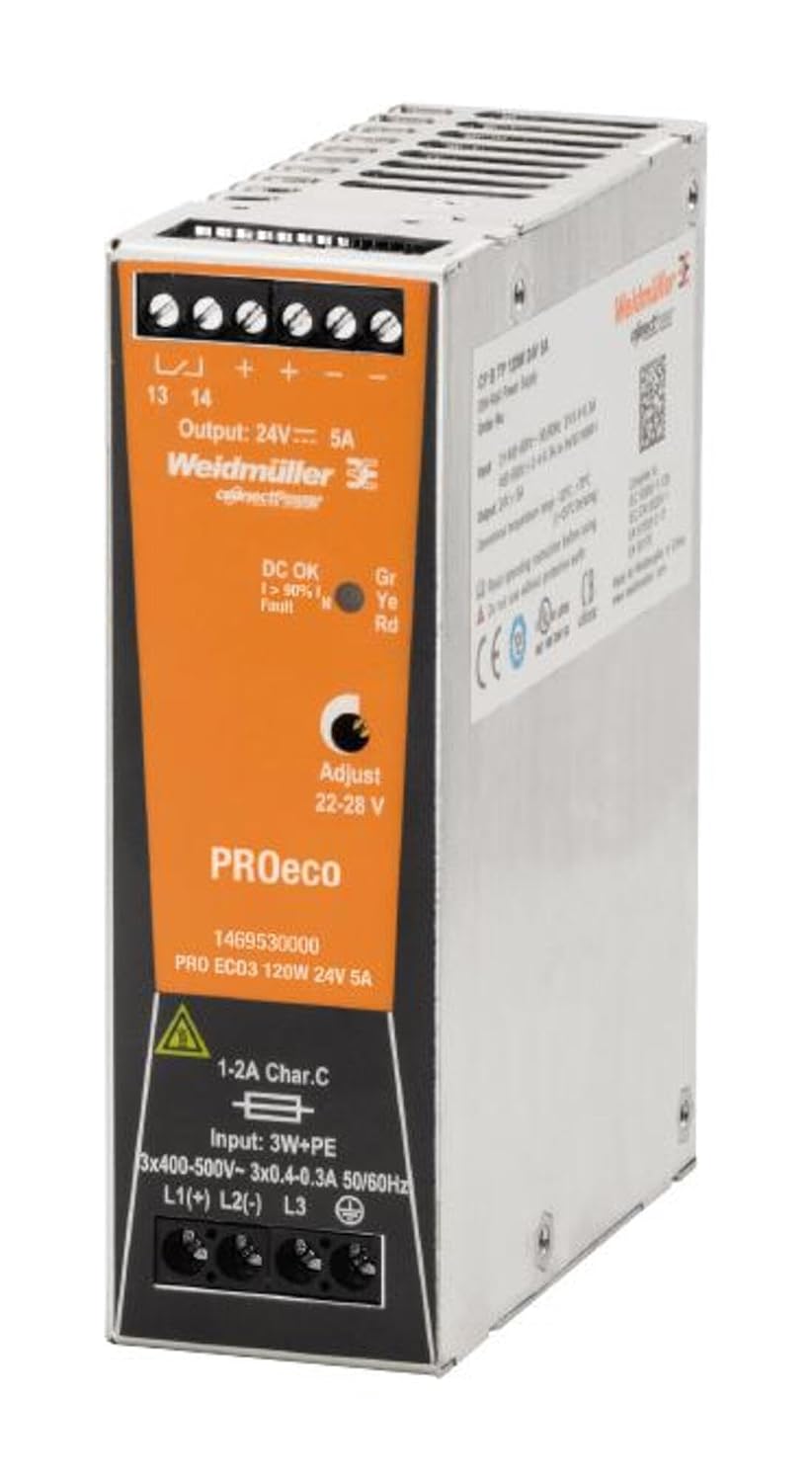 Weidmuller Power Supply, Ac-Dc, 24V, 5A - 1469530000
