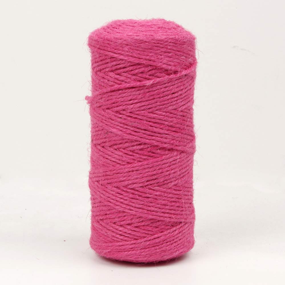 300 Feet Natural Jute Twine for Arts, Crafts, Gardening & Packing (Hot Pink)