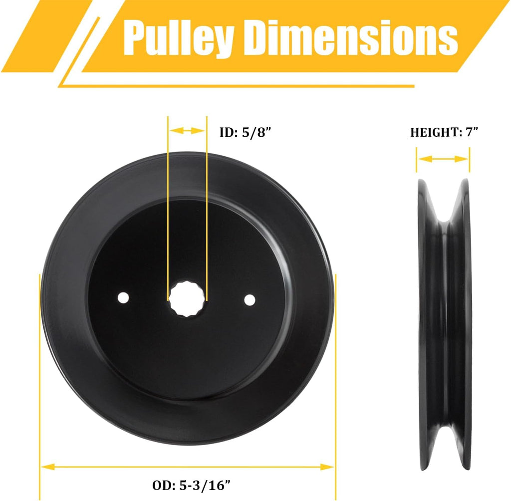 130794 Spindle Assembly with 153535 Pulley - Compatible with Craftsman LT1000 LT2000 DYT4000 42" Deck Tractor, HU