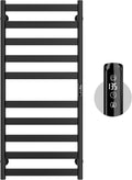 Electric Towel Warmer Rack, 10-Bar Stainless Steel Towel Rack, Black | 9H Countdown Timer, Carbon Fiber Heating, Wall