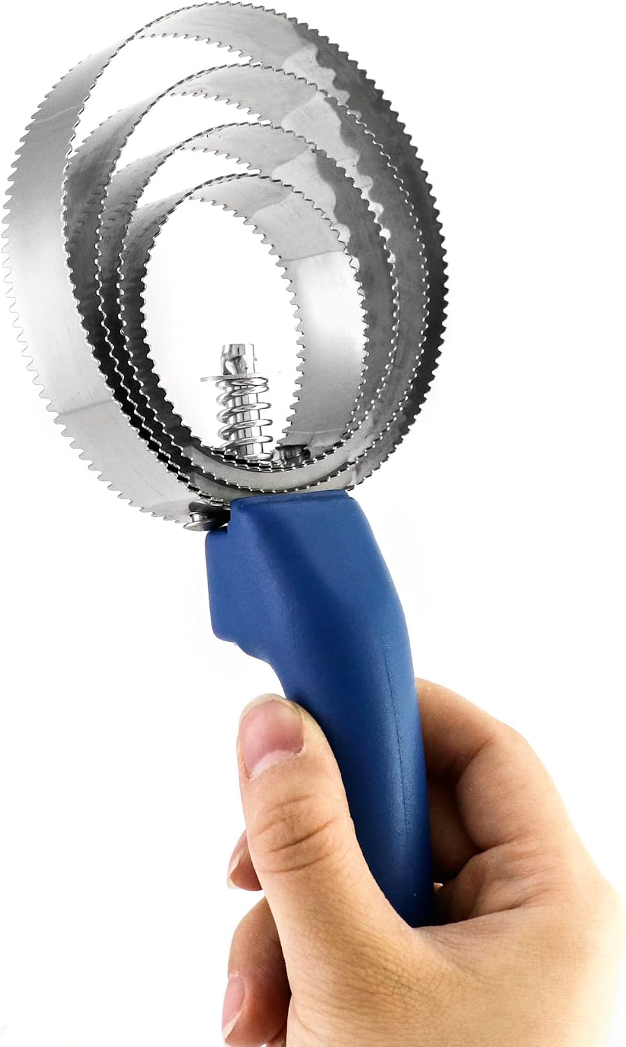 Reversible Stainless Steel Curry Comb with Soft Touch Grip, 4 Pack 4 Rings Double Sided Curry Combs