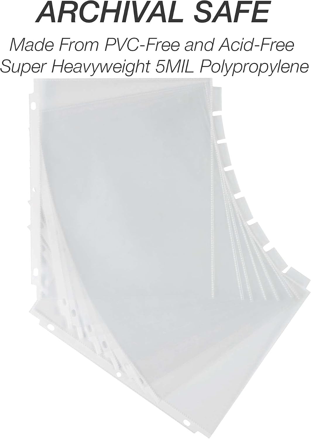8 Tab Recipe Dividers, Recipe Sleeves, Sheet Protector Dividers, with Tab Inserts, Clear, Super Heavyweight, Top