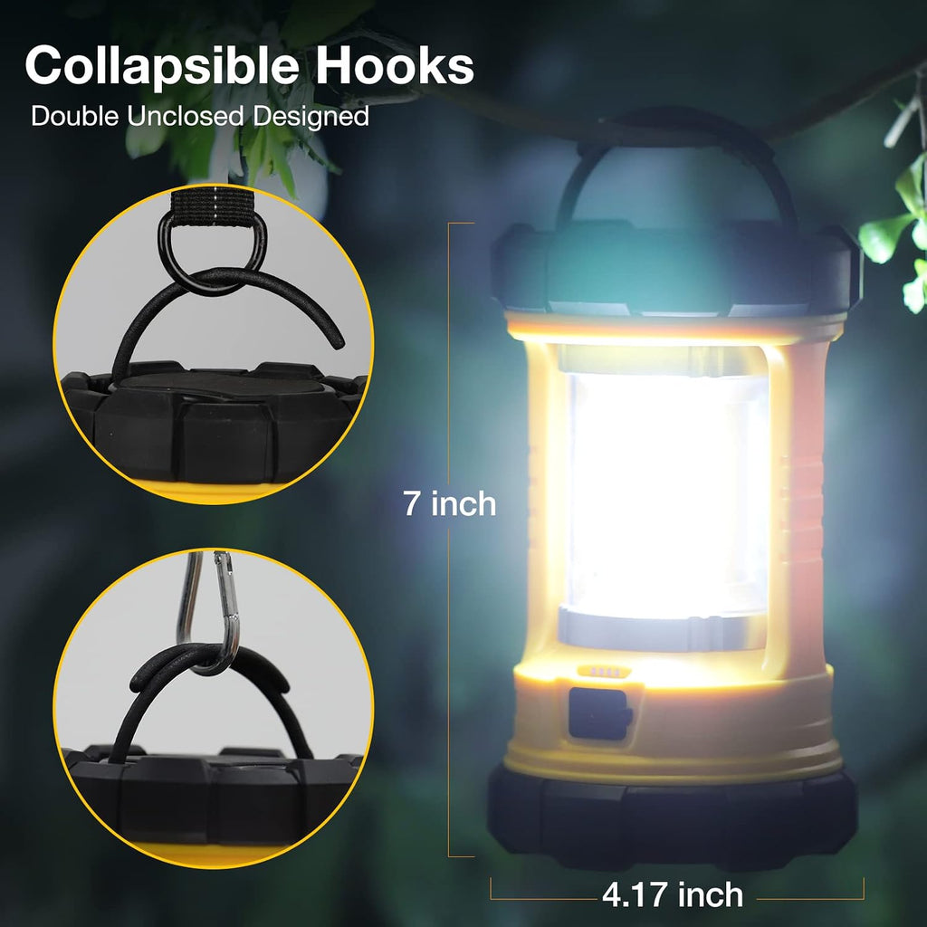 Camping Lantern, 3200LM Bright Camping Light, 4600mAh Rechargeable LED Lantern for Power Outages, 5 Light Modes