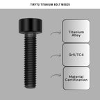 TIRYTU Titanium Bolts M5x20, Black, 6PC