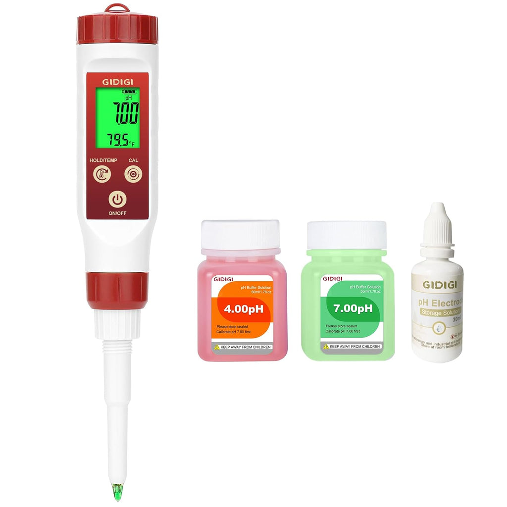 Digital pH Meter for Food Fermentation with pH Calibration Solution