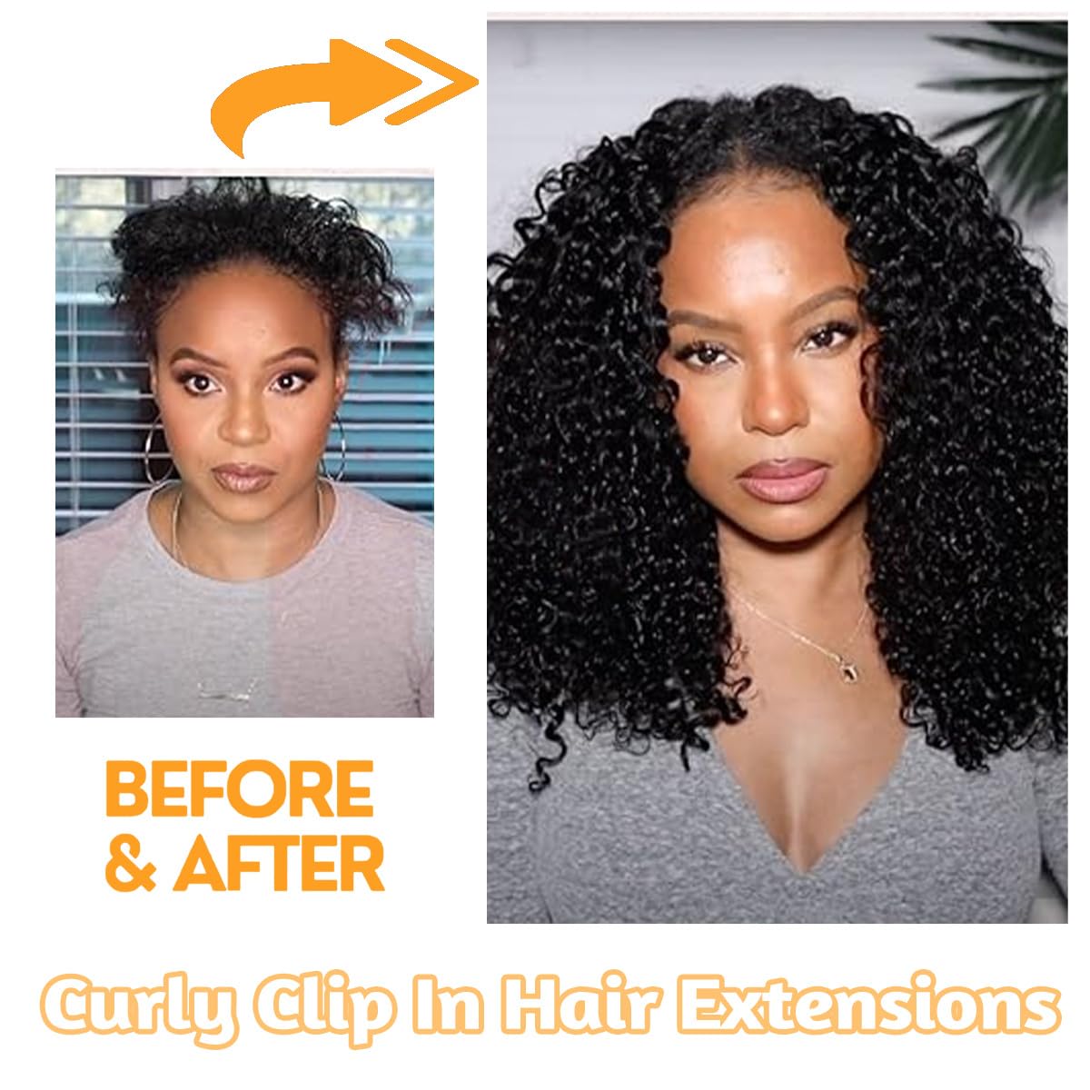Kinky Curly Clip In Hair Extensions Real Human Hair 12 Inch 110g 8pcs Kinky Curly Clip Ins Full Head for Black Women