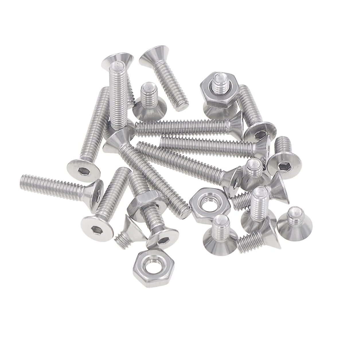 #8-32 UNC 304 Stainless Steel Flat-Head Socket Cap Screws, Nuts Kit