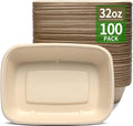 32 oz Large Rectangle Paper Bowls 100 Pack for Burrito Taco Salads