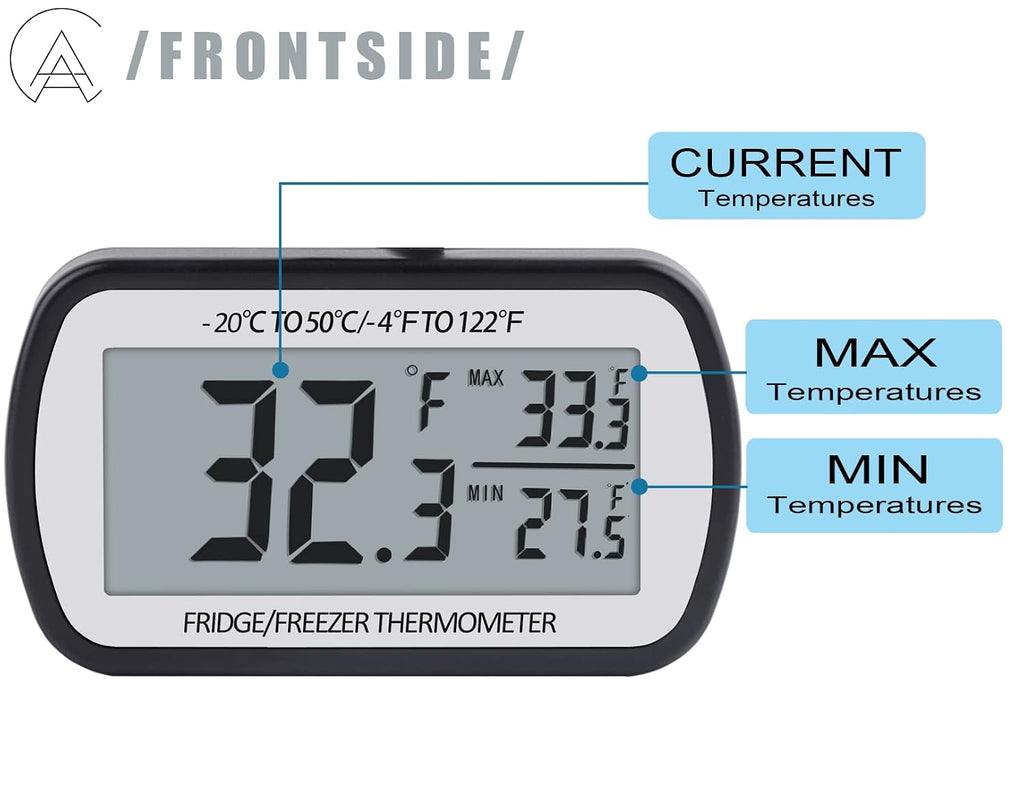 Refrigerator Thermometer Digital Fridge Freezer Thermometer 2 Pack