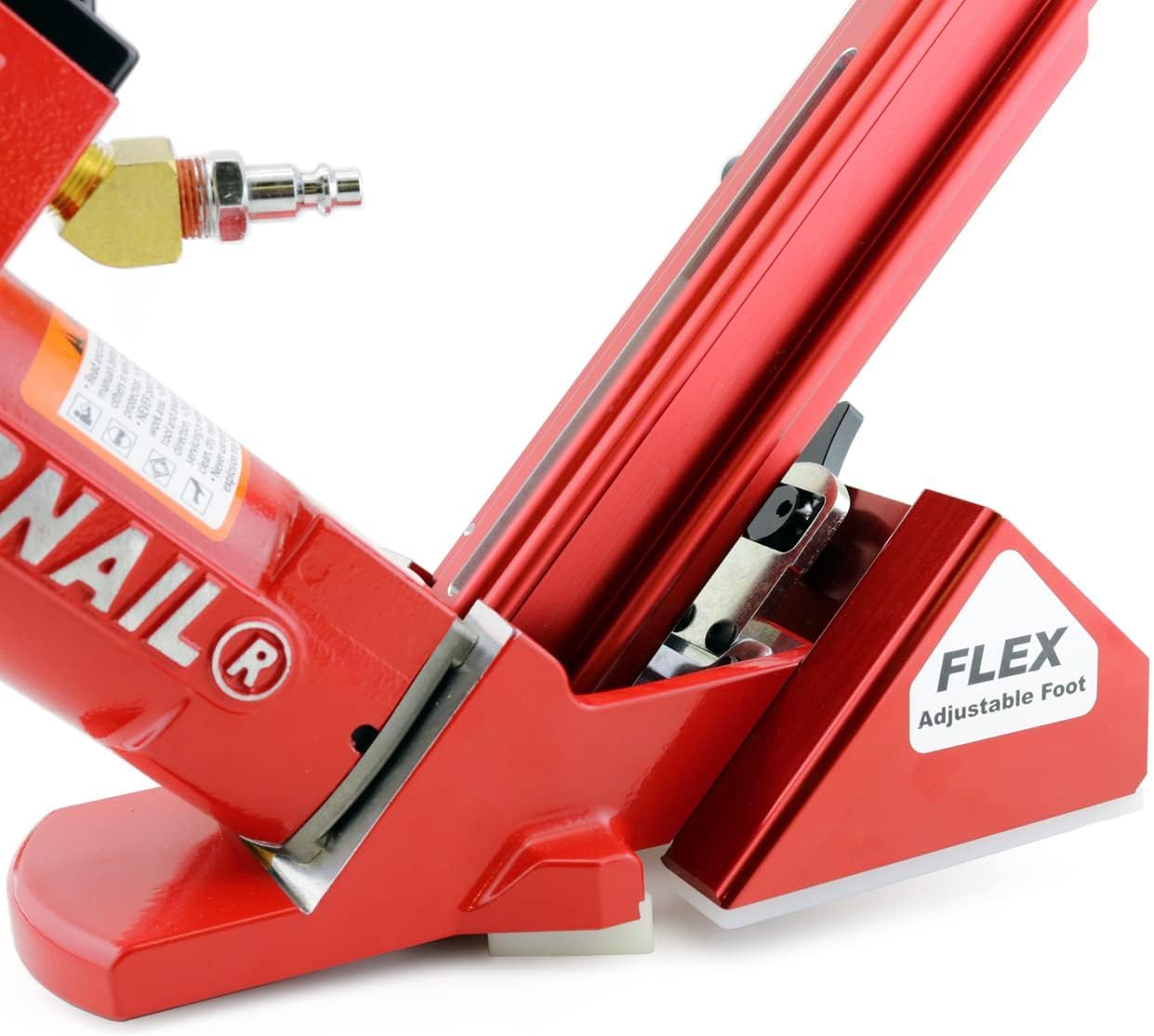 50PFLEXXLSW Pneumatic 18 Gauge L-Cleat Flooring Nailer with FLEX Adjustable Base for Hardwood, Exotic, Engineered T&G