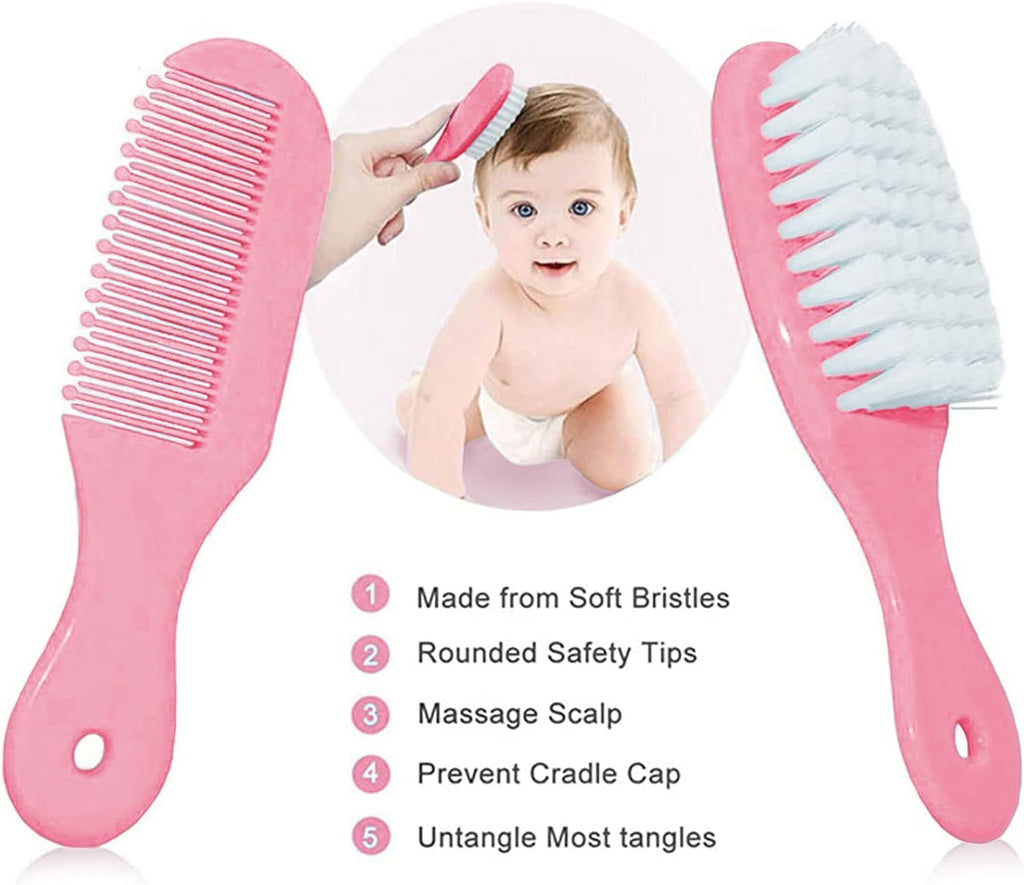 Baby Grooming Kit, Infant Safety Care Set with Hair Brush Comb Nail Clipper Nasal Aspirator,Baby Essentials Kit for