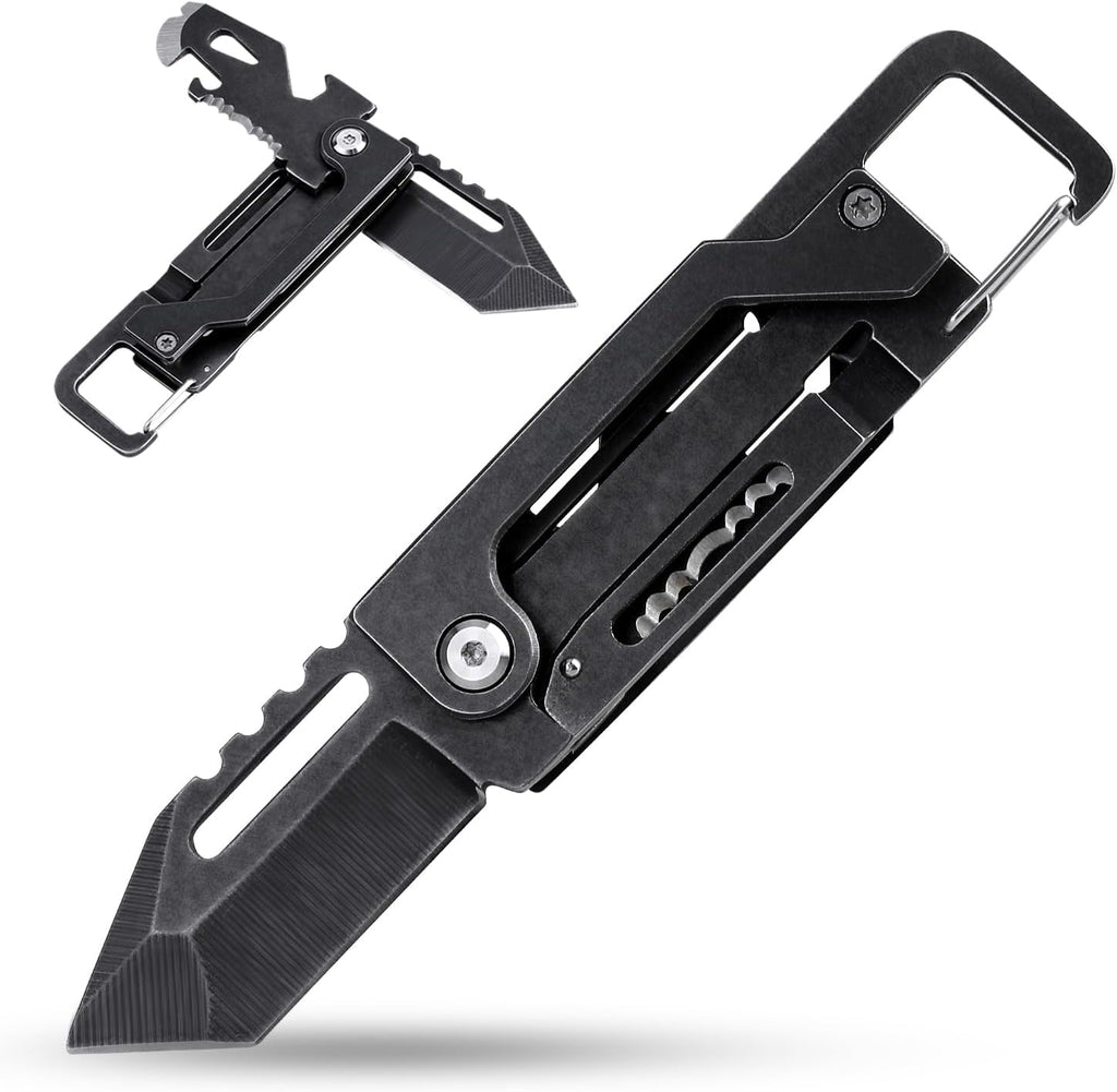 Keychain Knife, Multitool Key Chain with Bottle Opener Pocket Knife | Carabiner with Folding Knife, Screwdriver