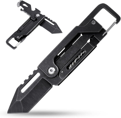 Keychain Knife, Multitool Key Chain with Bottle Opener Pocket Knife | Carabiner with Folding Knife, Screwdriver