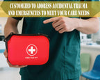 First Aid Kit 196 Piece Waterproof Hard Shell Medical Kits, Red