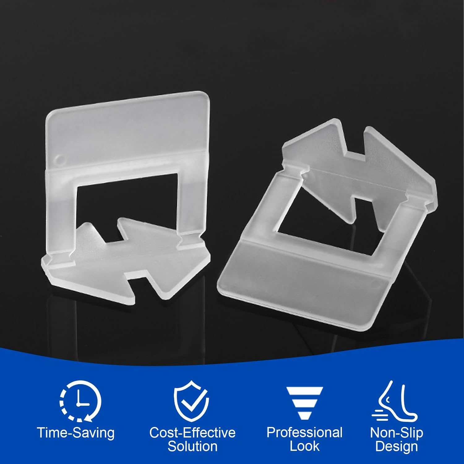 Tile Spacers 2400 Pcs Tile Clips, Tile Leveling System Clips 1/8 Inch | Tile Leveling Clips for Floor Wall