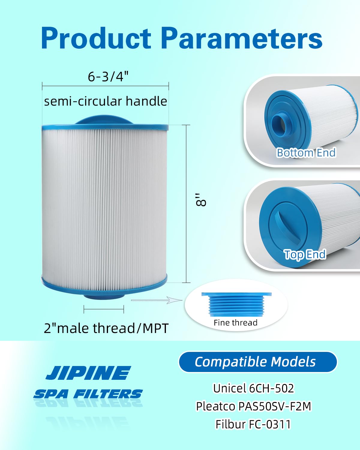PAS50SV Hot Tub Filter Replaces Artesian Spa Large Filter, 2 Pack