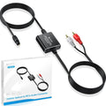 Professional 192KHZ Optical to RCA Audio Adapter-7 FT Cable Long | DAC Chip-Easy to Setup-Aluminum Shell-For