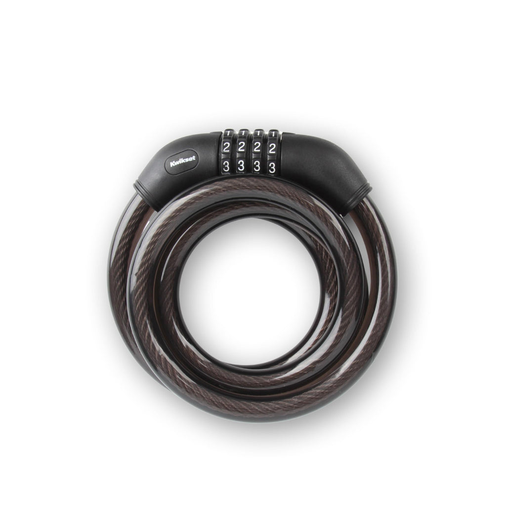 Combination Bicycle Cable Lock, 4-Digit, 6 ft, 5/8" Diameter