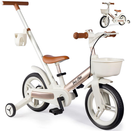 6 in 1 Toddler Balance Bike with Push Handle & Training Wheel for 2+ Year