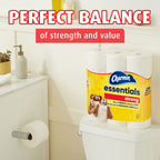 Essentials Strong Toilet Paper, 9 Mega Rolls = 36 Regular Rolls