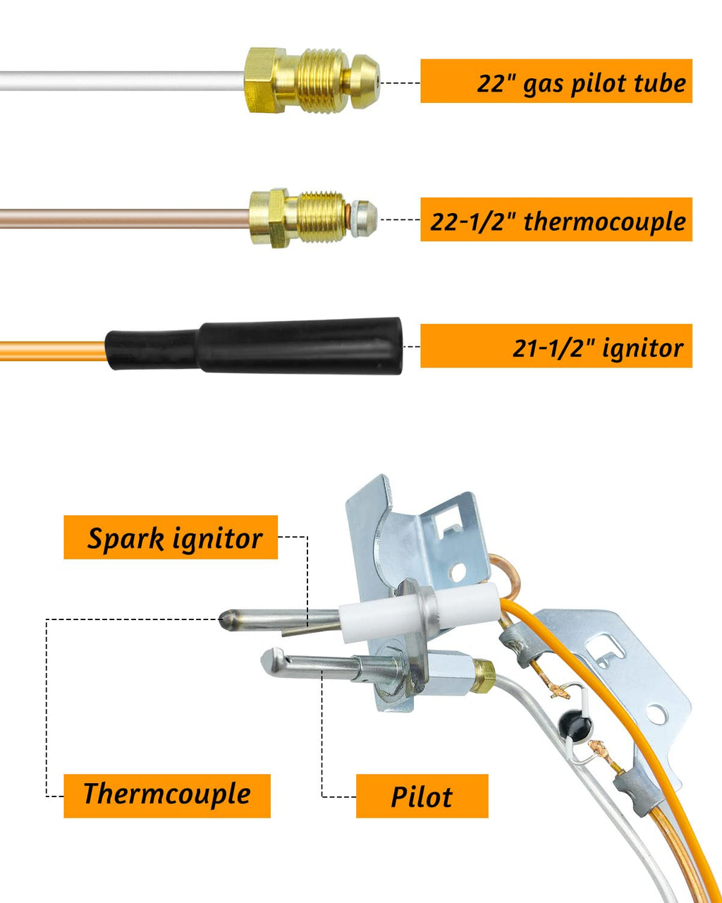 9003542 NAT Gas Pilot Assembly Upgraded, 190-Degree CPilot