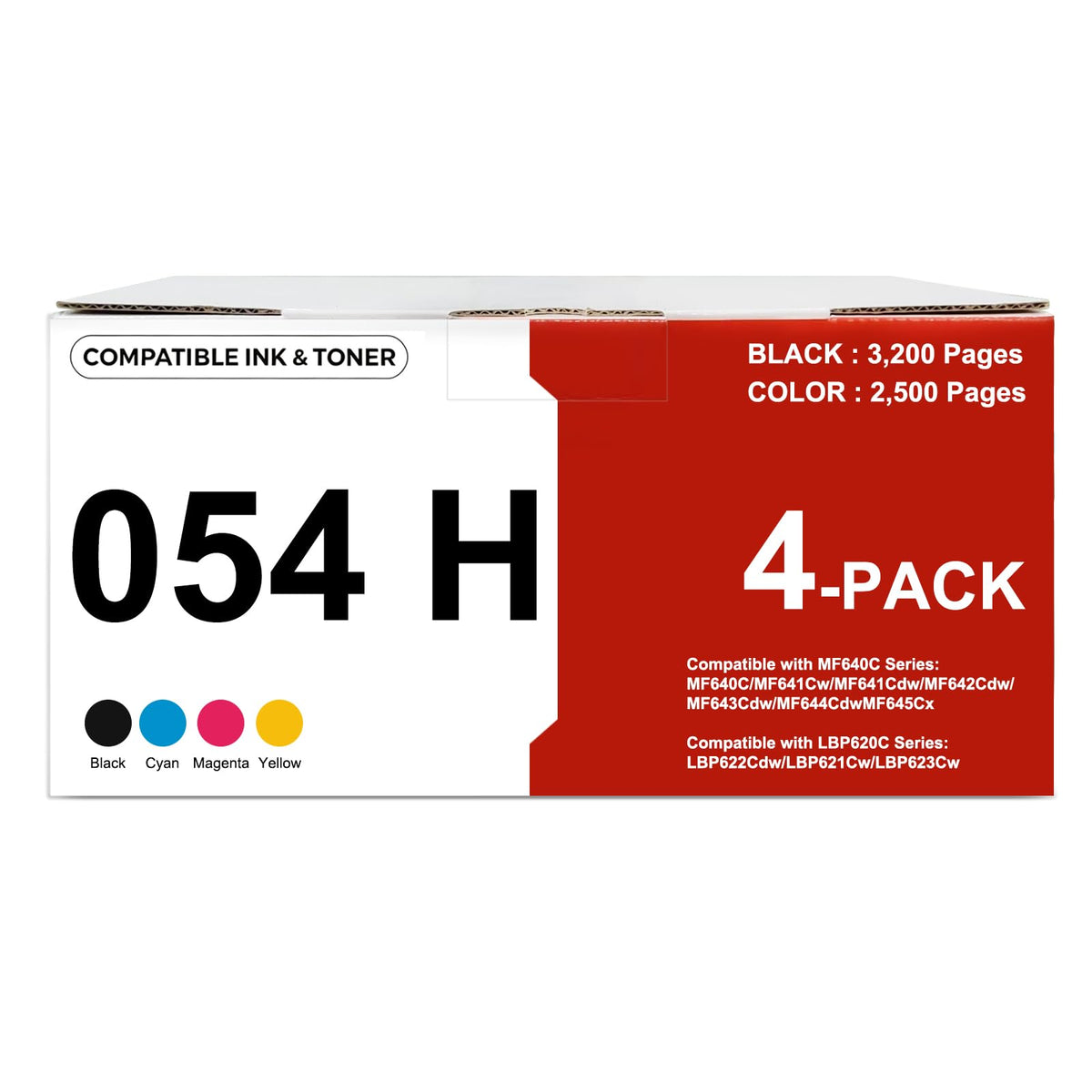054H Toner Cartridge Set 4 Pack Replacement for Canon 054 High Capacity