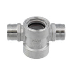 Antrader 304 Stainless Window Sight Glass Flow Indicator with Impeller,DN25