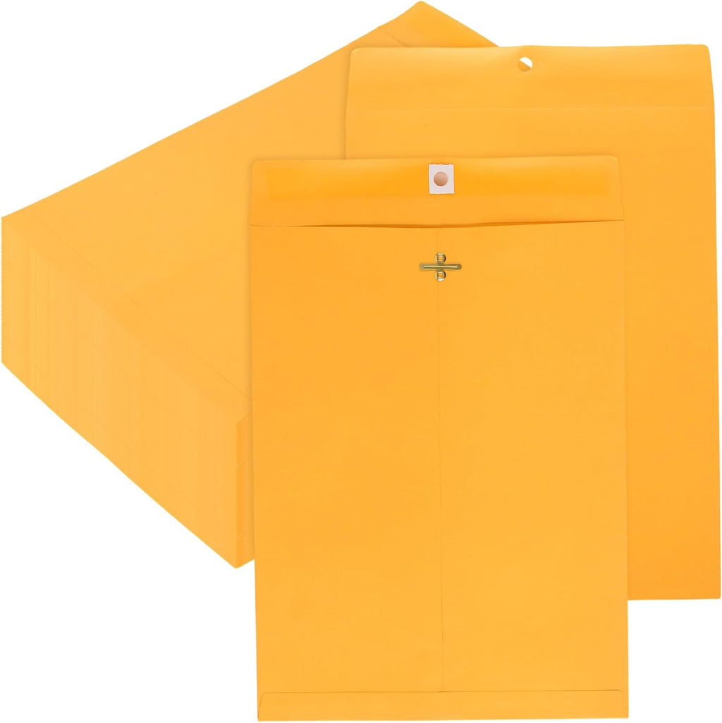 125 Pcs 9 x 12 Inch Clasp Envelopes, 28lb