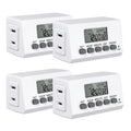 Indoor 24H Programmable Digital Timer Outlet, Slim 1 Outlet, 4 Pack