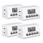 Indoor 24H Programmable Digital Timer Outlet, Slim 1 Outlet, 4 Pack