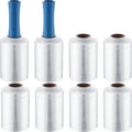 3 Pcs Mini Stretch Film Industrial Shrink Wrap Roll Plastic Film for Moving 2 Handles 5" x 1000 ft Pallet Wrap