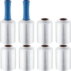 3 Pcs Mini Stretch Film Industrial Shrink Wrap Roll Plastic Film for Moving 2 Handles 5" x 1000 ft Pallet Wrap