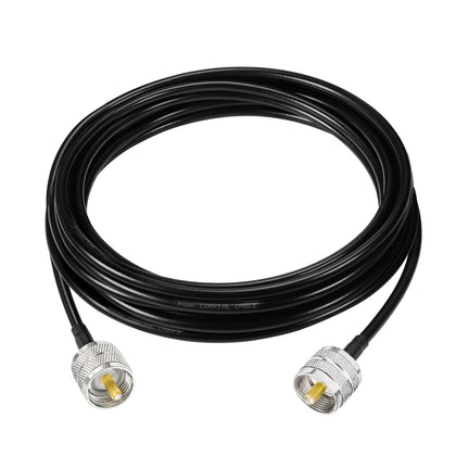 CB Coax Cable 18ft RG8x PL259 UHF Male to Male Coaxial Connector Low Loss CB Antenna Cables 50 Ohm for Outdoor