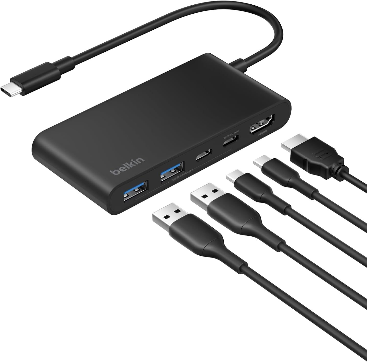 USB C Hub, 5-Port Hub with 4K HDMI Display @ 60Hz, 100W Power Delivery, Fast Data Transfer 5Gbps, USB C Multiport