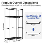 Wardrobe Closet with Hanging Rods and Shelves for Clothes Storage