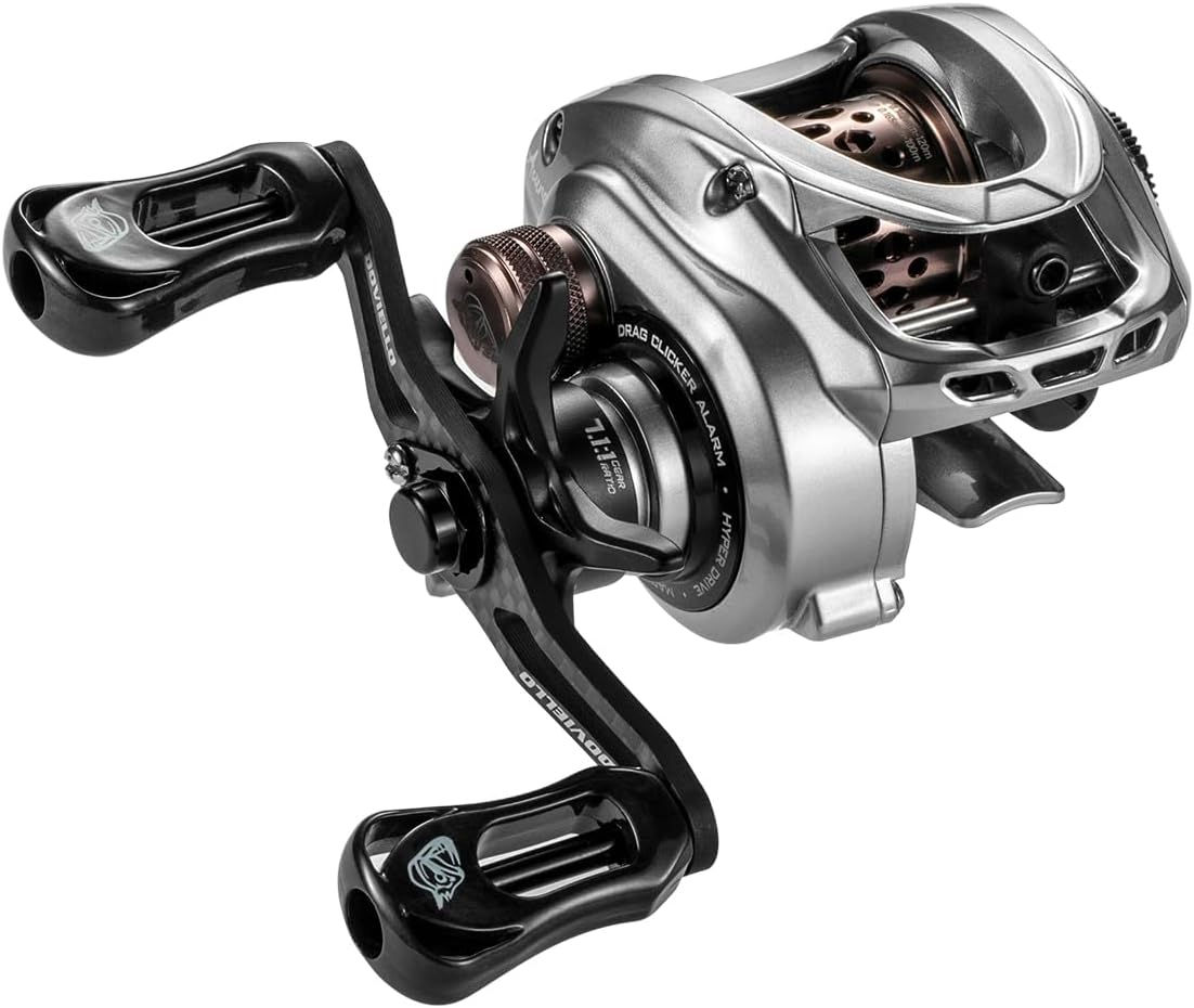 HICC50 Compact Baitcaster Fishing Reels - 4.7oz Ultra Smooth Bait Finesse Casting 30 Magnetic Brake, 7.1:1/8.1:1