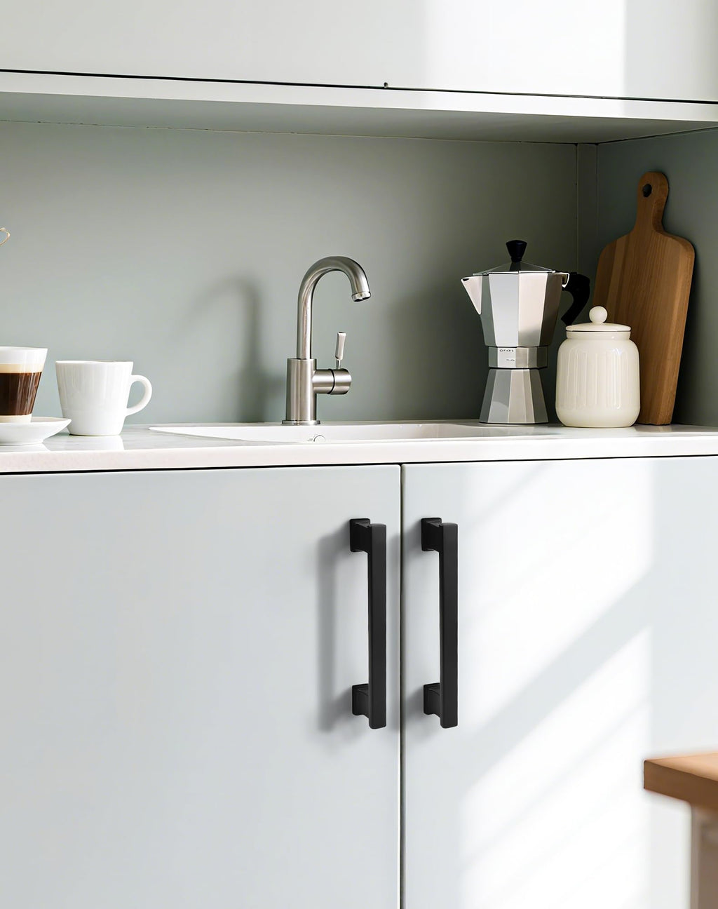 20 Pack Matte Black Kitchen Cabinet Pulls 6.3 Inch (160mm) Hole Centers Cabinet Pulls for Cabinets Cupboard Handles