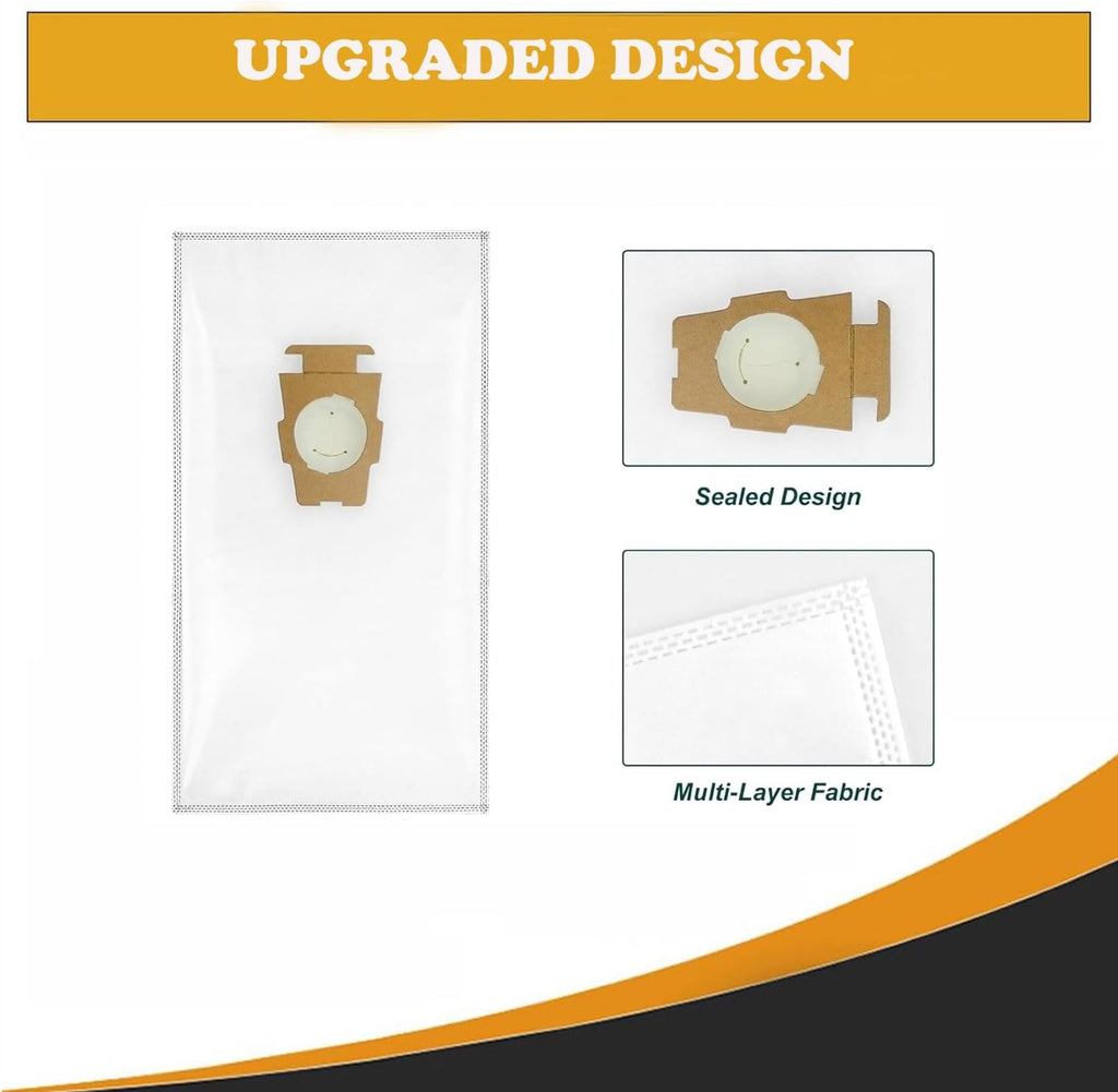 Replacement for Kirby 204814 Micron Magic HEPA Filter Plus Bags, 6, White Vacuum Bags With 3 Belts Replace Parts 301291