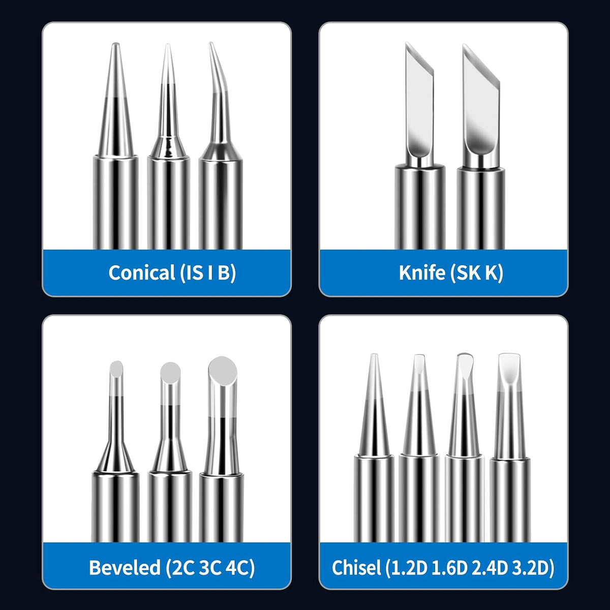900M Soldering Iron Tips 12 Pcs, Replacement Solder Tips Compatible with HAKKO, Atten, Quick, Aoyue, Vastar, Ryobi