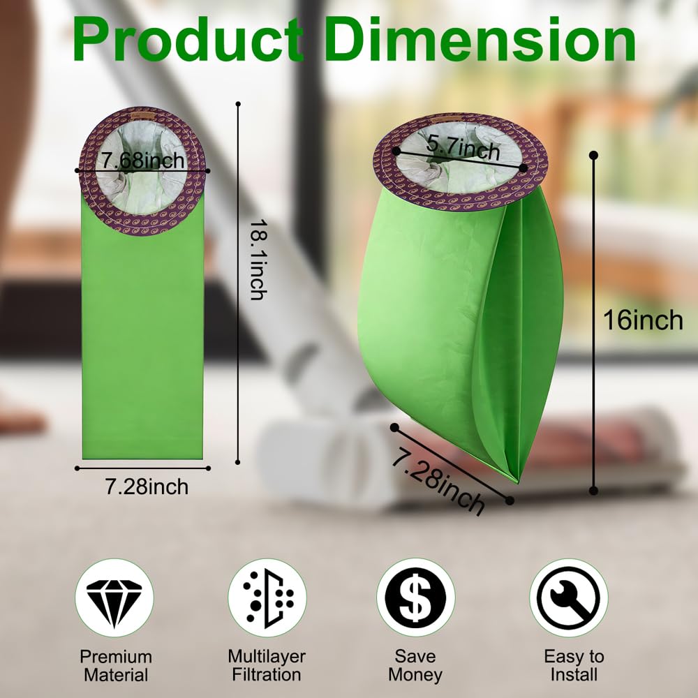 100331 QT Vacuum Bags Compatible with ProTeam 10 Quart Backpack Vacuum