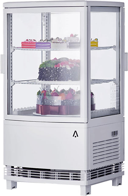 Commercial Display Refrigerator, 2.1 cu. ft. Countertop Refrigerator, Double Glass Door, Display Refrigerator with