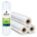 PSBM Cast Hand Plastic Stretch Wrap/Shrink Film 18" x 1500 Ft 80 GA 4 Rolls