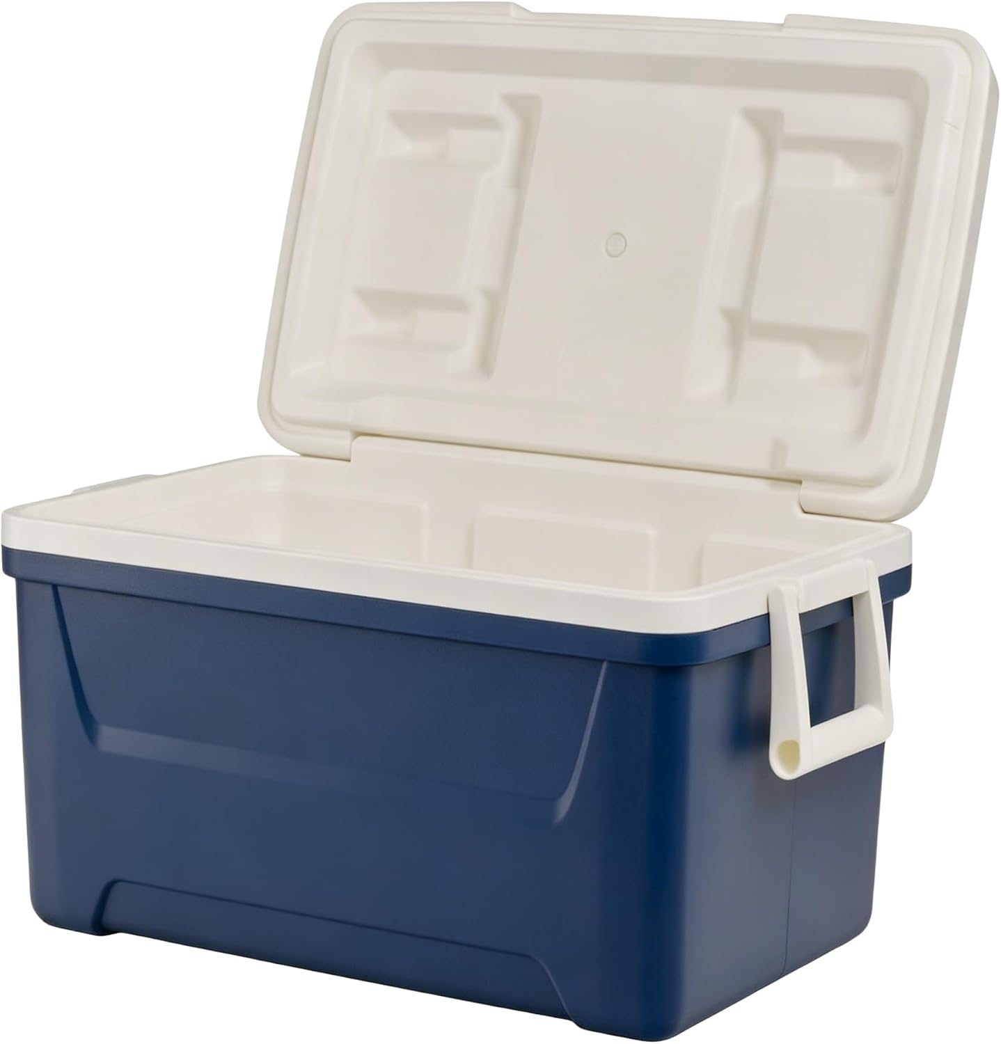 48 QT Hard-Sided Ice Chest Cooler, Capacity Heavy Duty Ice Chest, Swing-Up Handles, Eco-Friendly Foam Insulation