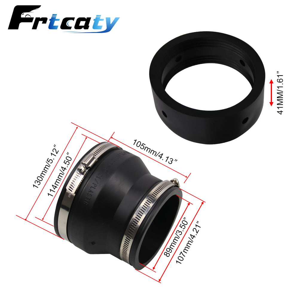 Frtcaty 4" to 3" PVC Reducer Coupler with Gate Valve & 2 Clamps