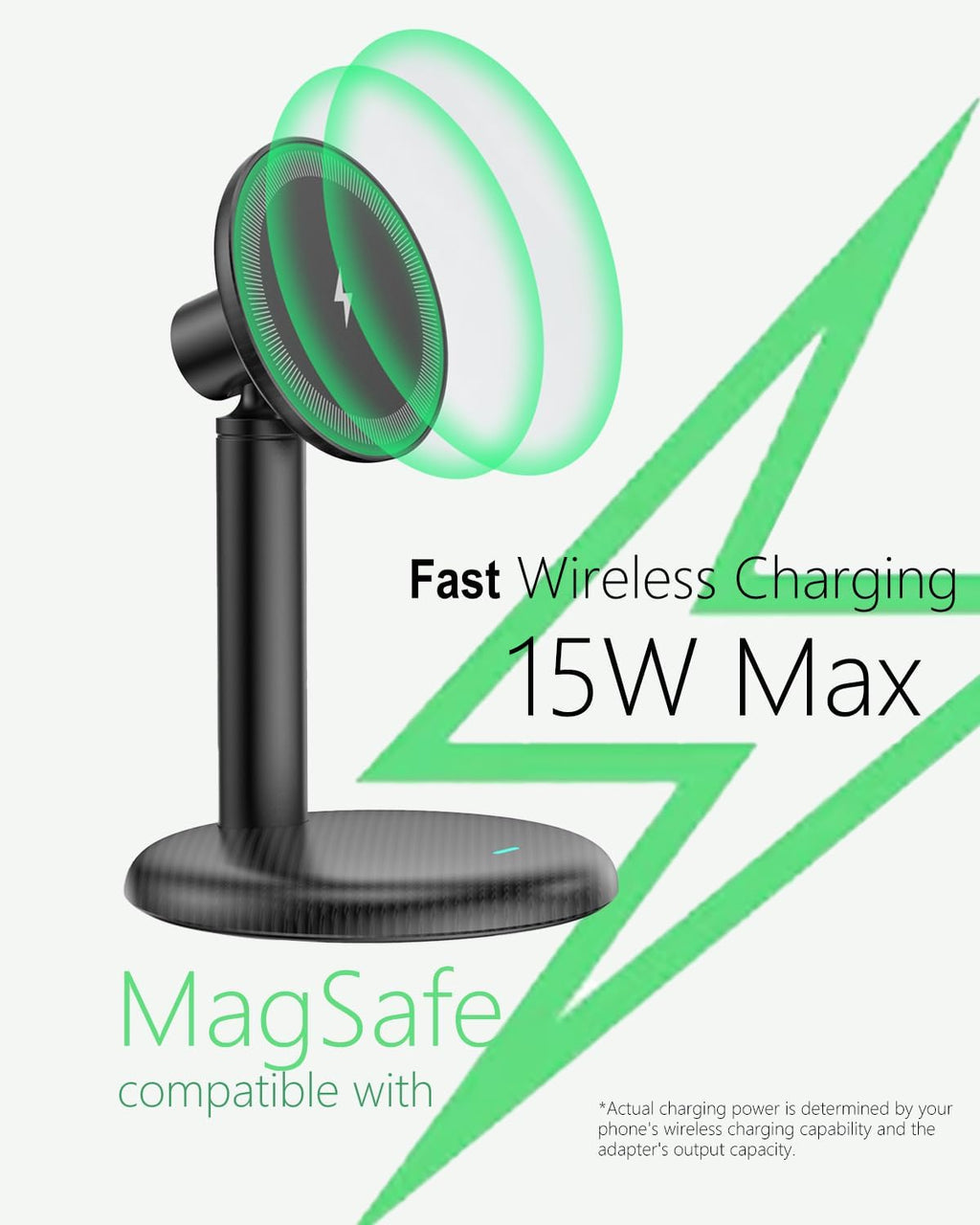 Mag Safe Charger Stand for iPhone 17/Air/16/15/14/13/12,15W Fast Charging | Magnetic Wireless Charger Compatible with