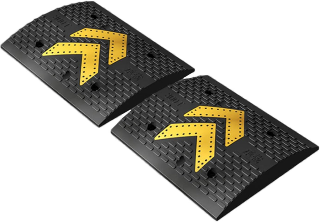 Rubber Speed Bump,2 Pack Vehicle Buffer Strip,Industry Rubber Curb,Wheel Stop Stoppers for Car,Truck,Trailer and